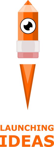 پرتاب یک مداد جدا شده در زمینه سفید راه اندازی ایده ها الهام گرفتن محصول طراحی وکتور