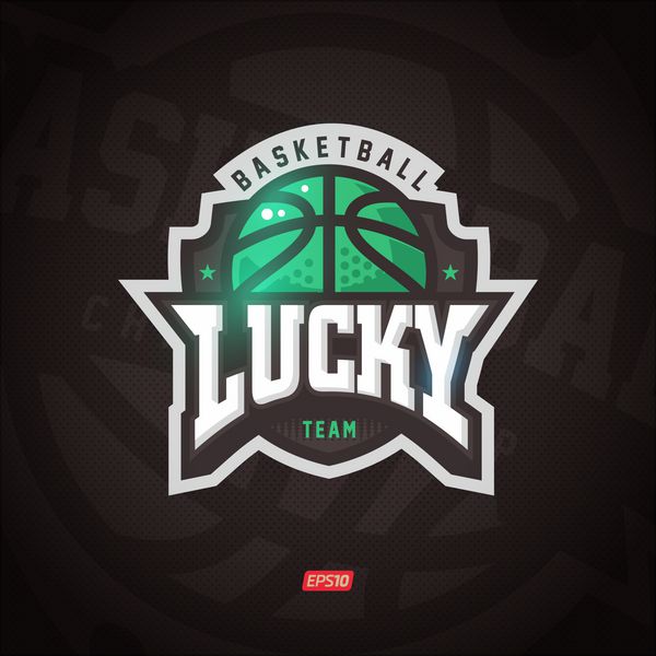 لوگوی خوش شانس وکتور حرفه ای مدرن برای یک تیم بسکتبال