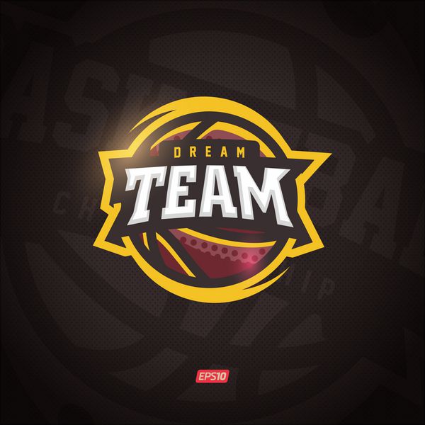 لوگوی مدرن وکتور حرفه ای تیم رویایی برای یک تیم بسکتبال