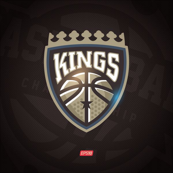 لوگوی مدرن وکتور پادشاهان حرفه ای برای یک تیم بسکتبال