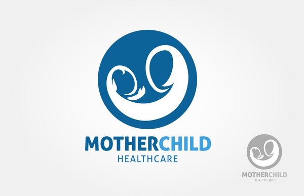 طراحی لوگوی ساده مادری که کودکی را در آغوش گرفته است یک الگوی لوگوی وکتور است