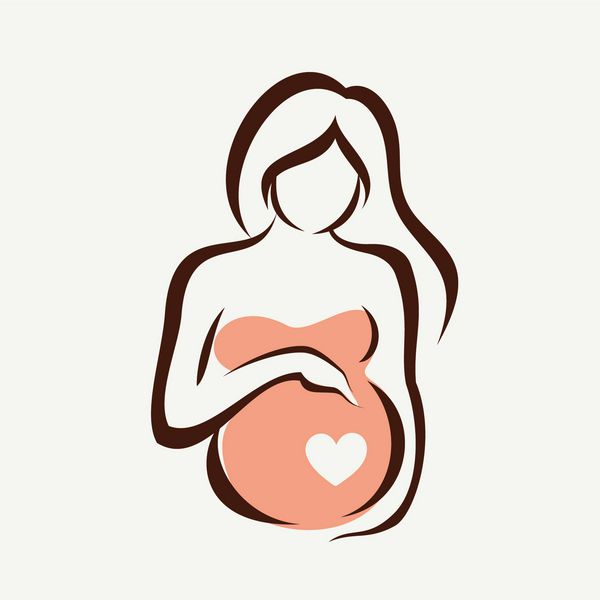 نماد زن باردار طرح وکتور تلطیف شده