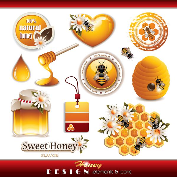 عناصر و نمادهای طراحی عسل