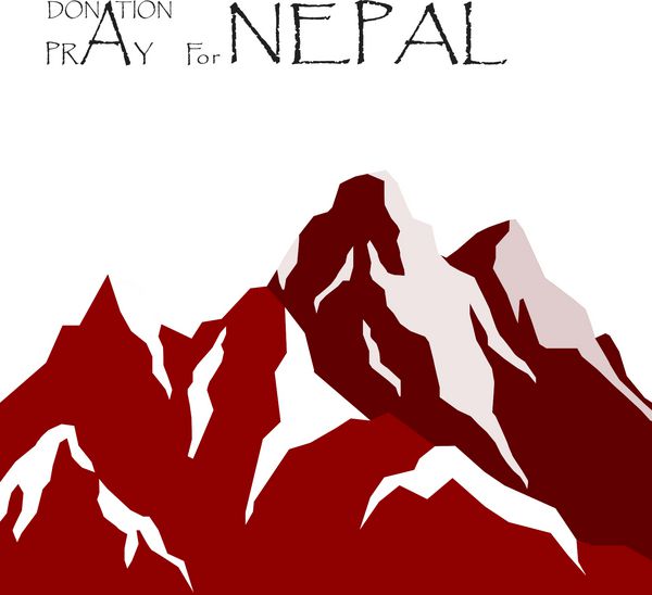 برای نپال دعا کن مفهوم بحران زلزله نشان دادن قله قله اورست