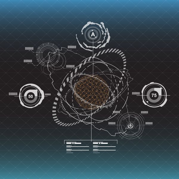 عناصر اینفوگرافیک سیاه و سفید رابط کاربری hud برای برنامه کسب و کار رابط کاربری آینده نگر رابط کاربری لمسی گرافیکی انتزاعی virt رابط کاربری hud اینفوگرافیک رابط صفحه نمایش مانیتور مجموعه عناصر وب