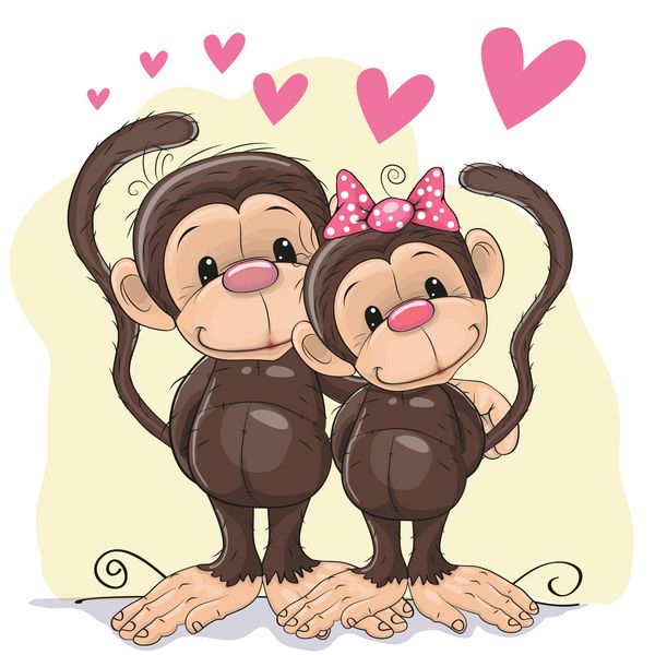 کارت ولنتاین با دوستداران میمون