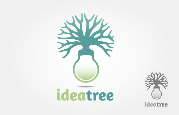 اساس لوگو یک درخت است که با لامپ ترکیب شده است که برای ایده ایده خوب است