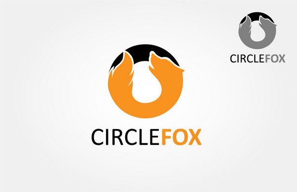 لوگوی وکتور روباه دایره قسمت اصلی لوگو یک شبح ساده از روباه است که با یک دایره ترکیب شده است