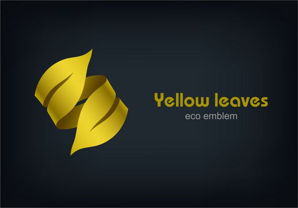 الگوی المان طراحی وکتور لوگوی بوم گردی برگ های زرد نوع مفهوم اکولوژی به عنوان لوگو تایپ وکتور