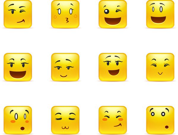 زیباترین استیکرهای انیمه مربعی زرد با احساسات مختلف