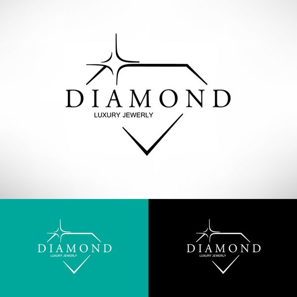 نماد الماس به سبک مسطح طراحی لوگو