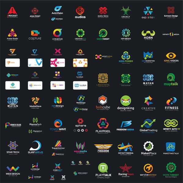 مجموعه مگا لوگو قالب لوگوی وکتور انتزاعی ورزشی تجاری و خلاق