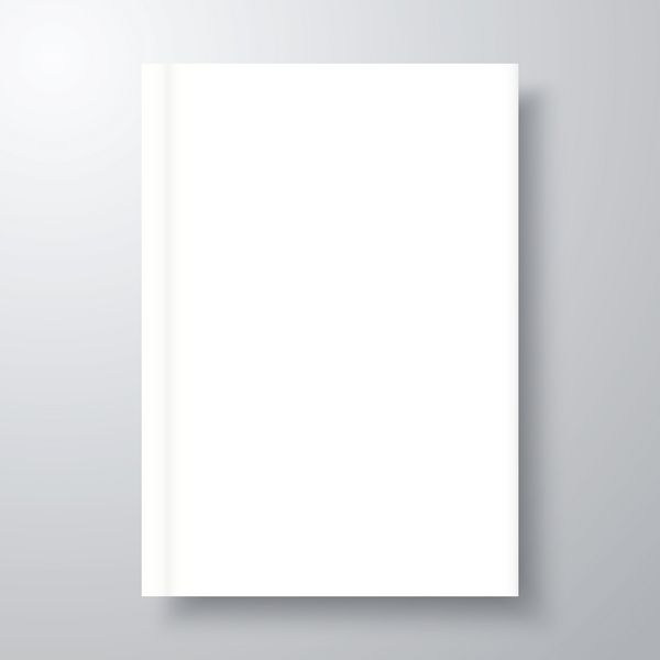 ماکت کتاب با سایه طرح بندی قالب خالی در اندازه a4 برای گزارش ann بروشور بروشور پوستر جزوه وکتور