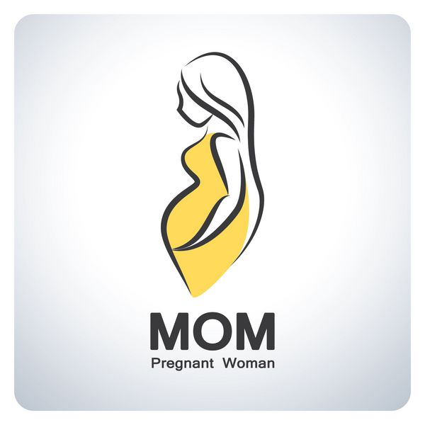 مادر نماد زنان باردار طراحی لوگو نماد نماد وکتور
