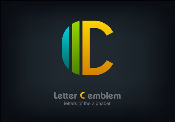 المان های قالب تایپوگرافی طراحی نماد لوگو حرف c نوع مفهومی abc به عنوان لوگو تایپ حروف الفبا وکتور