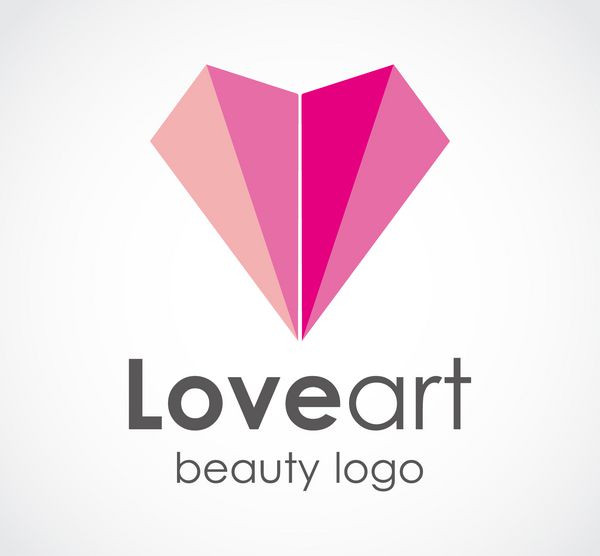 عشق هنر زیبایی هندسی انتزاعی وکتور طراحی لوگو الگوی زن کسب و کار نماد شرکت فروشگاه و فروشگاه مفهوم نماد