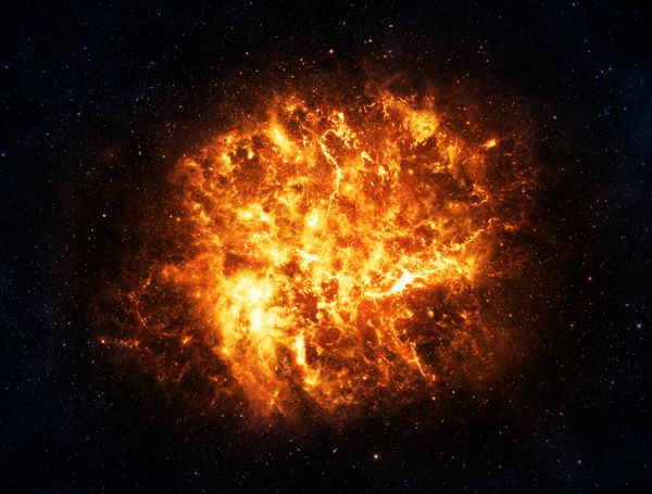 انفجار آبی طلایی در عمیق sp - عناصر این تصویر مبله شده توسط ناسا