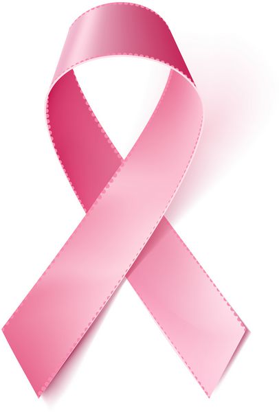 روبان صورتی واقعی نماد آگاهی از سرطان سینه جدا شده روی سفید تصاویر وکتور 