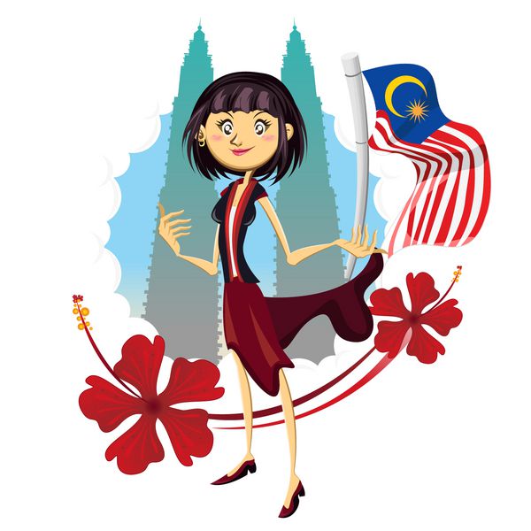 گردشگری در مالزی واقعاً تصویر آسیا زن ایستاده در برج دوقلوی پتروناس