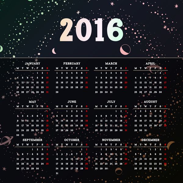 طراحی قالب تقویم 2016 با تصویر هدر