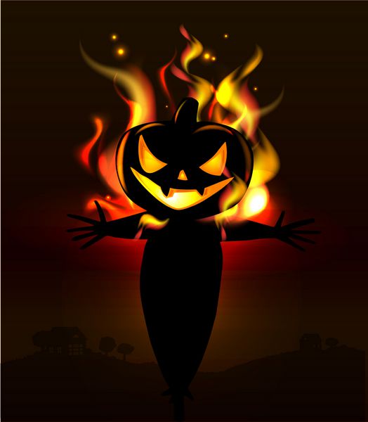 سوزاندن مترسک هالووین در تاریکی