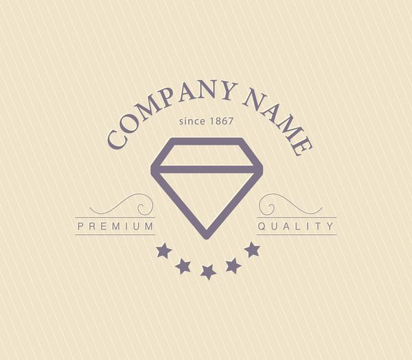 وکتور جواهرات و الگوی لوگوی الماس الگوی نشان شرکت کریستال تخت طراحی هویت برند جواهرساز