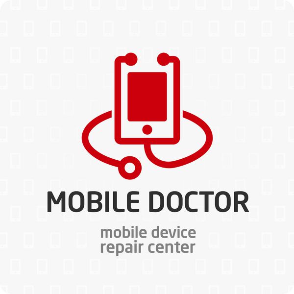 نماد تعمیر دستگاه تلفن هوشمند لوگو نماد الگوی امضا برای خدمات شما دکتر سیار