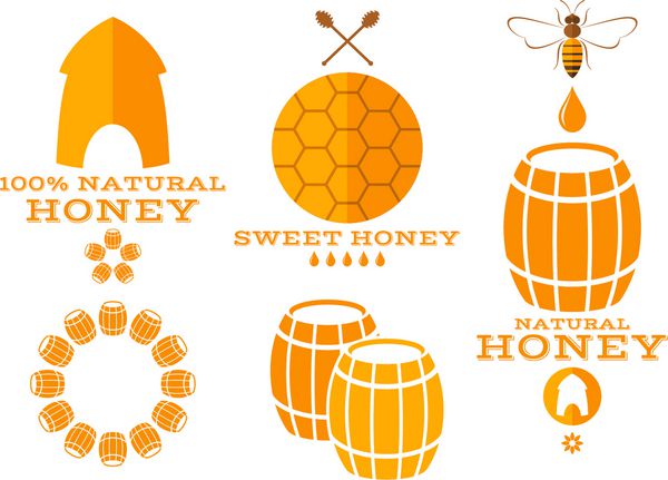 عسل برچسب ها و نمادهای جدا شده