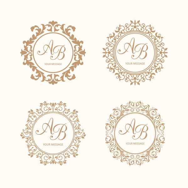 مجموعه ای از الگوهای طراحی مونوگرام گل های زیبا برای یک یا دو حرف مونوگرام عروسی زیور زیبا خوشنویسی علامت تجاری هویت مونوگرام برای رستوران بوتیک کافه ال