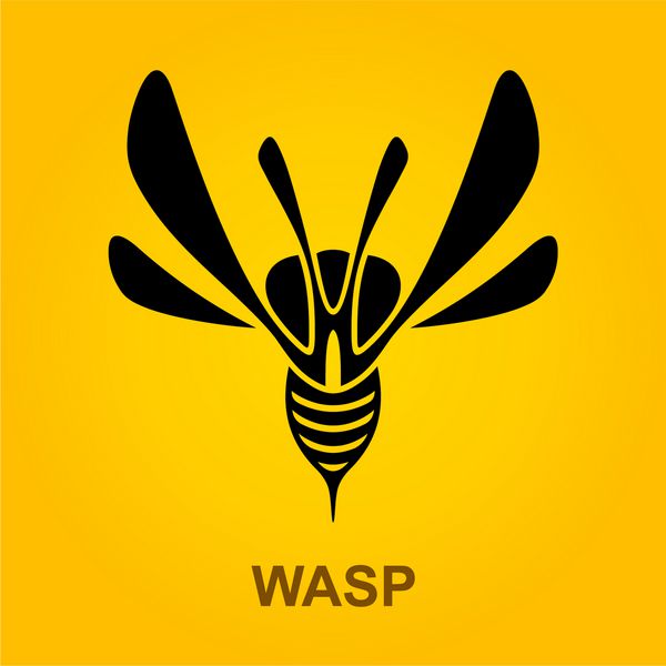 الگوی طراحی لوگو تایپ حشرات شکارچی زنبور ایده آرم کسب و کار سبک وکتور