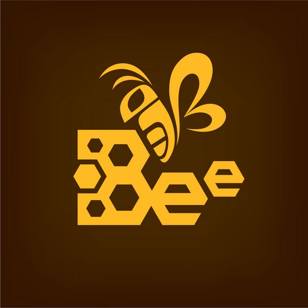 الگوی طراحی لوگو تایپ زنبور عسل ایده آرم کسب و کار سبک وکتور