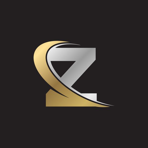 لوگوی طلایی حرف z swoosh