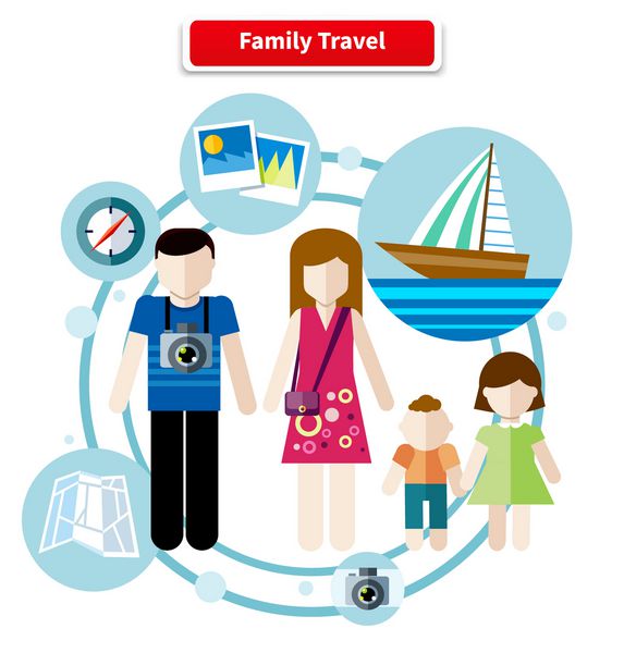 سفر خانوادگی شاد والدین به همراه فرزندانشان برای تعطیلات می روند مفهوم در طراحی تخت سفر تعطیلات خانوادگی خانواده فرودگاه خانوادگی تعطیلات خانوادگی سفر خانوادگی