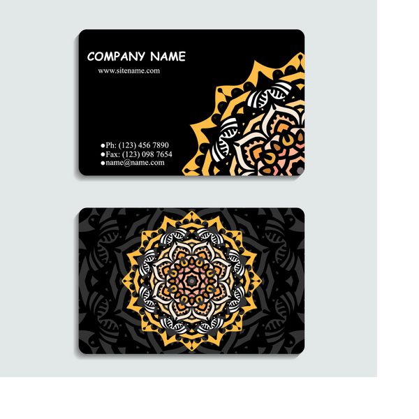 مجموعه ای از کارت ویزیت های رنگارنگ با زیور آلات قبیله ای ماندالا برای تبریک کارت دعوت یا جلد وکتور