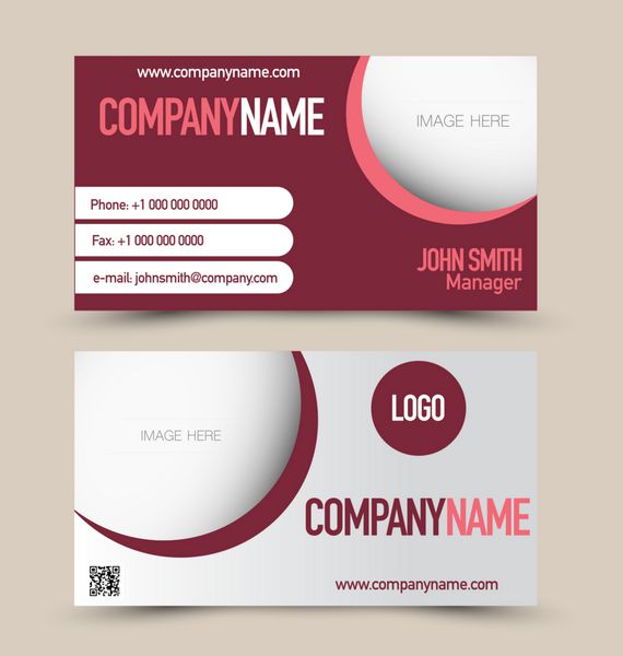 قالب مجموعه کارت ویزیت برای هویت تجاری سبک شرکتی رنگ قرمز وکتور