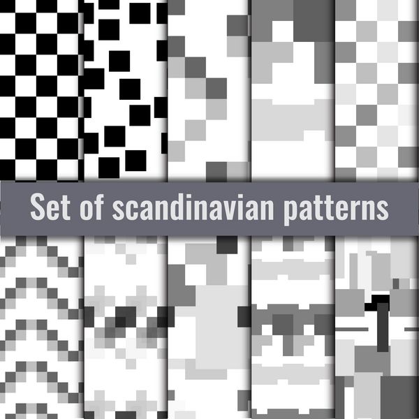 مجموعه ای از الگوهای اسکاندیناوی الگوهای هندسی وکتور سهام