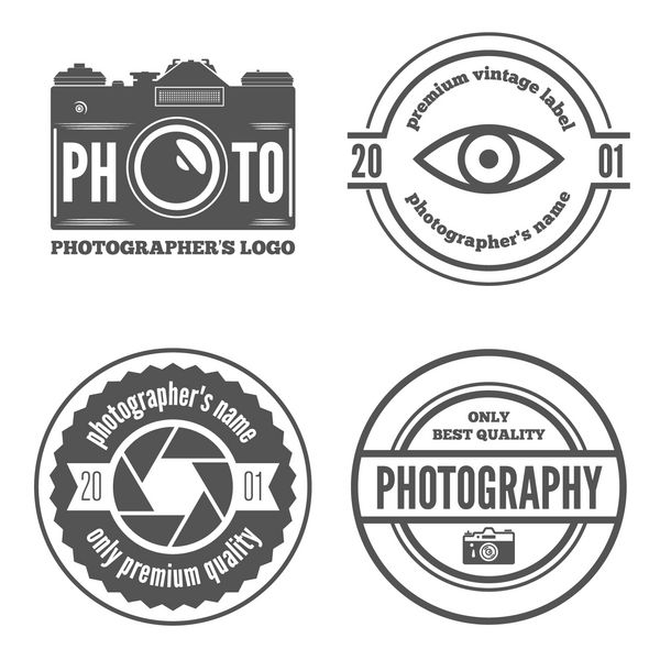 لوگو یا نشان برچسب عناصر لوگو تایپ برای عکاس