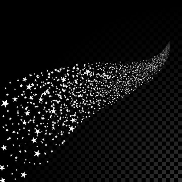 دنباله ستاره های درخشان در حال سقوط در پس زمینه شفاف دم دنباله دار زرق و برق