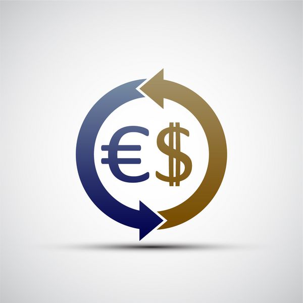 نمادهای دلار و یورو وکتور سهام