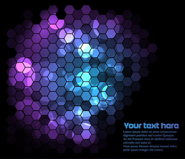گروهی از چراغ های شش ضلعی با گرادیان رنگ