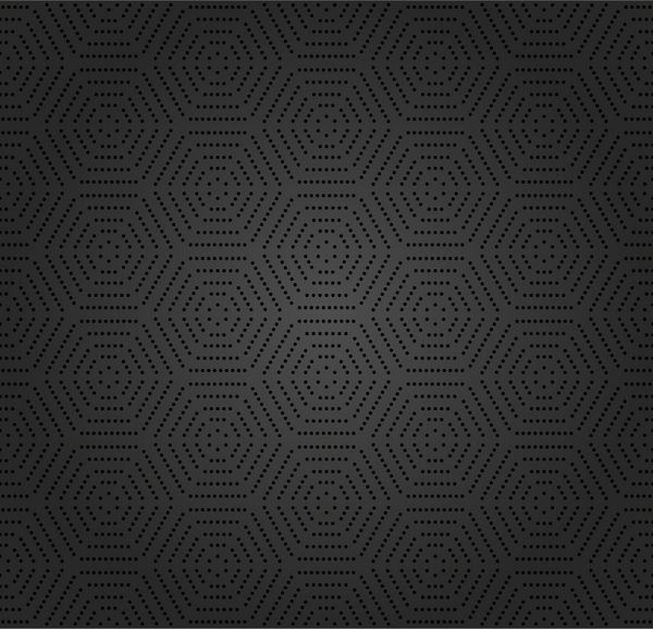 پس‌زمینه تیره وکتور انتزاعی ظریف هندسی با شش ضلعی‌های نقطه‌دار مشکی الگوی مدرن بدون درز