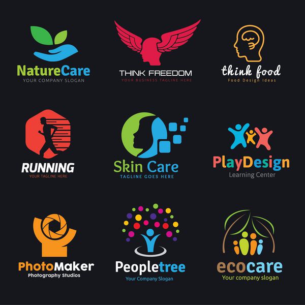 مجموعه لوگو مجموعه آرم آرم افراد لوگوی ورزشی آرم ایده لوگوی خلاقانه آرم انسانی آرم خیریه الگوی لوگوی وکتور آرم زیبایی