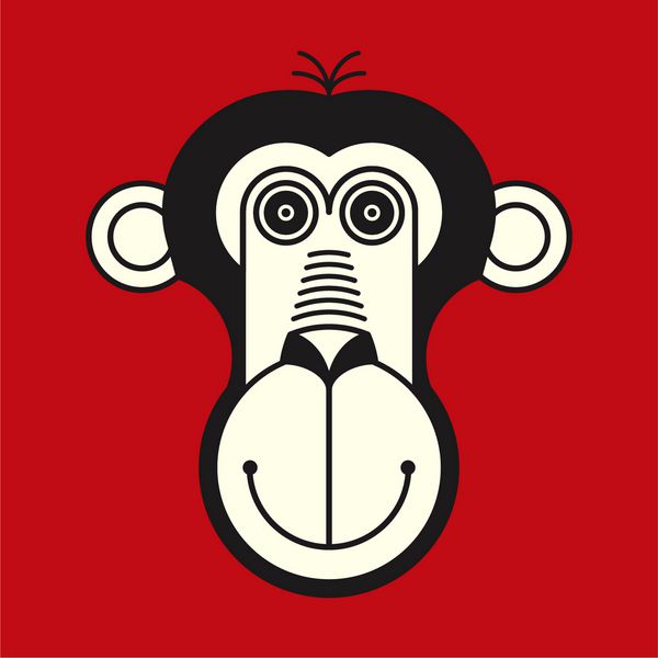 میمون f نماد حیوانات نماد سال 2016 عنصر طراحی وکتور قالب لوگو