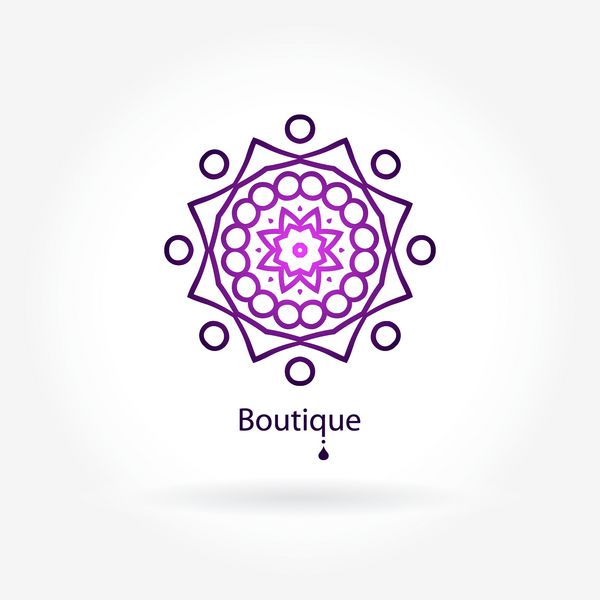 لوگوی بنفش لوگو برای بوتیک داخلی آرم شرکت گل تلطیف شده عنصر لوگوی هندسی ساده آرم ماندالا نمادها کسب و کار دعوت نامه ها آرم مربع تزئینی به شکل مربع