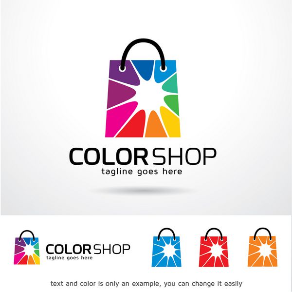 وکتور طراحی قالب لوگو فروشگاه رنگی