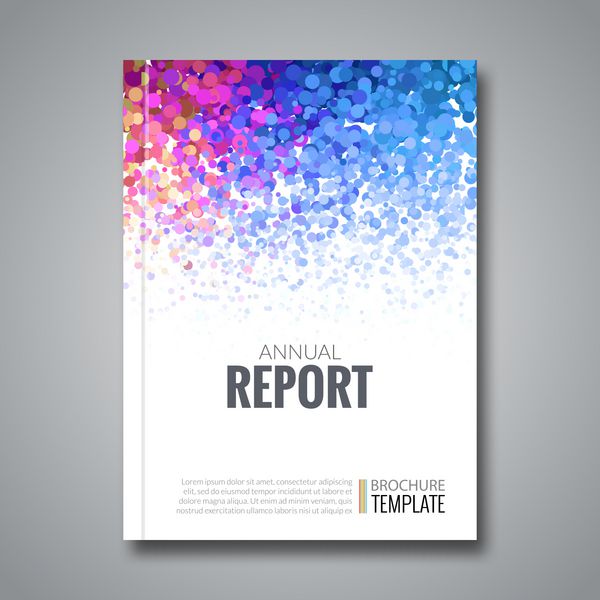 پس زمینه طراحی گزارش تجاری با نقاط رنگارنگ شبیه سازی آبرنگ قالب مجله جلد بروشور dotwork وکتور