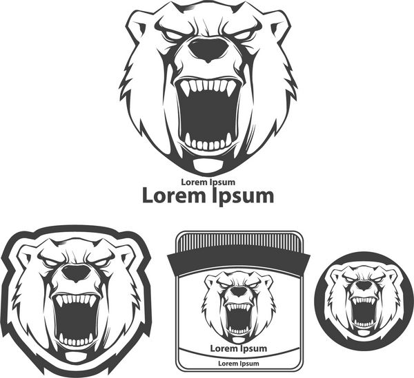 خرس عصبانی برای لوگو نماد فوتبال آمریکایی تصاویر ساده نشان تیم ورزشی عناصر و برچسب های طراحی ایده امنیتی