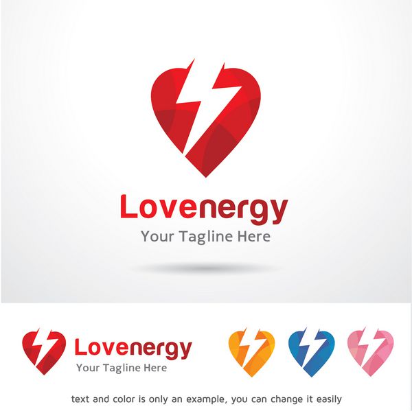 وکتور طراحی قالب لوگو انرژی عشق