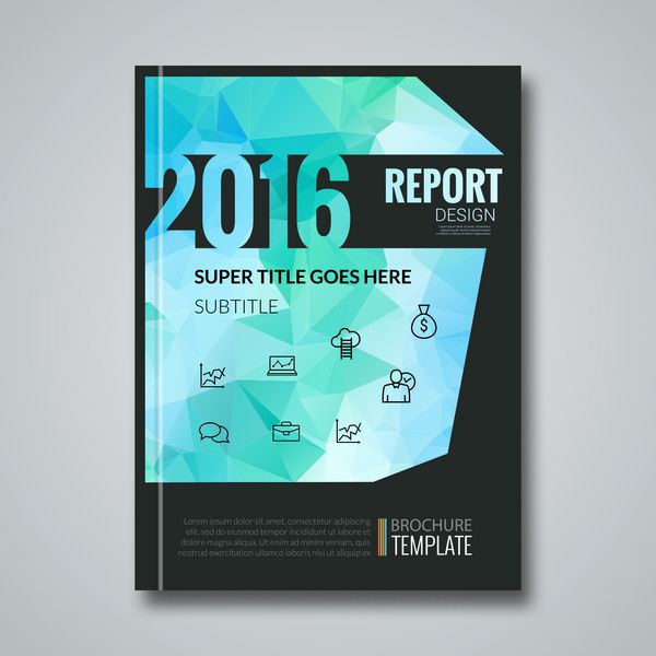 پس زمینه اطلاعات گرافیکی جلد مجله طراحی کسب و کار الگوی طراحی گزارش aqua marine ann 2016 وکتور نسخه مشکی