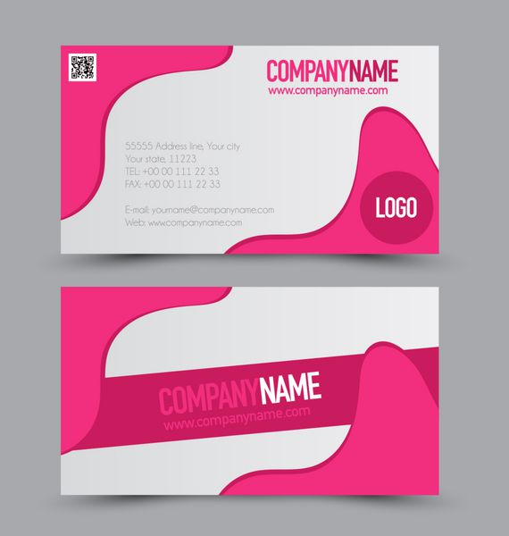 قالب مجموعه کارت ویزیت برای هویت تجاری سبک شرکتی رنگ صورتی وکتور